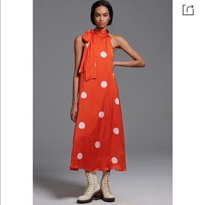 Anthropologie Samant Chauhan Minnie Polka Dot Maxi Dress Size S/P